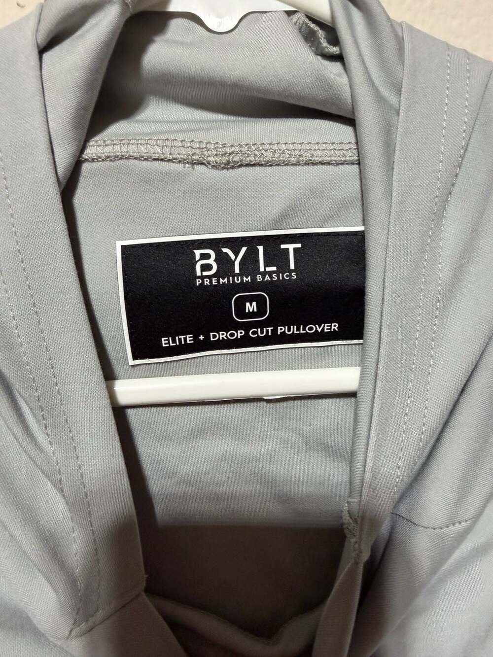 BYLT Basics Elite+ Drop Cut Pullover Hoodie in Grey - Size M - Picture 3 of 4